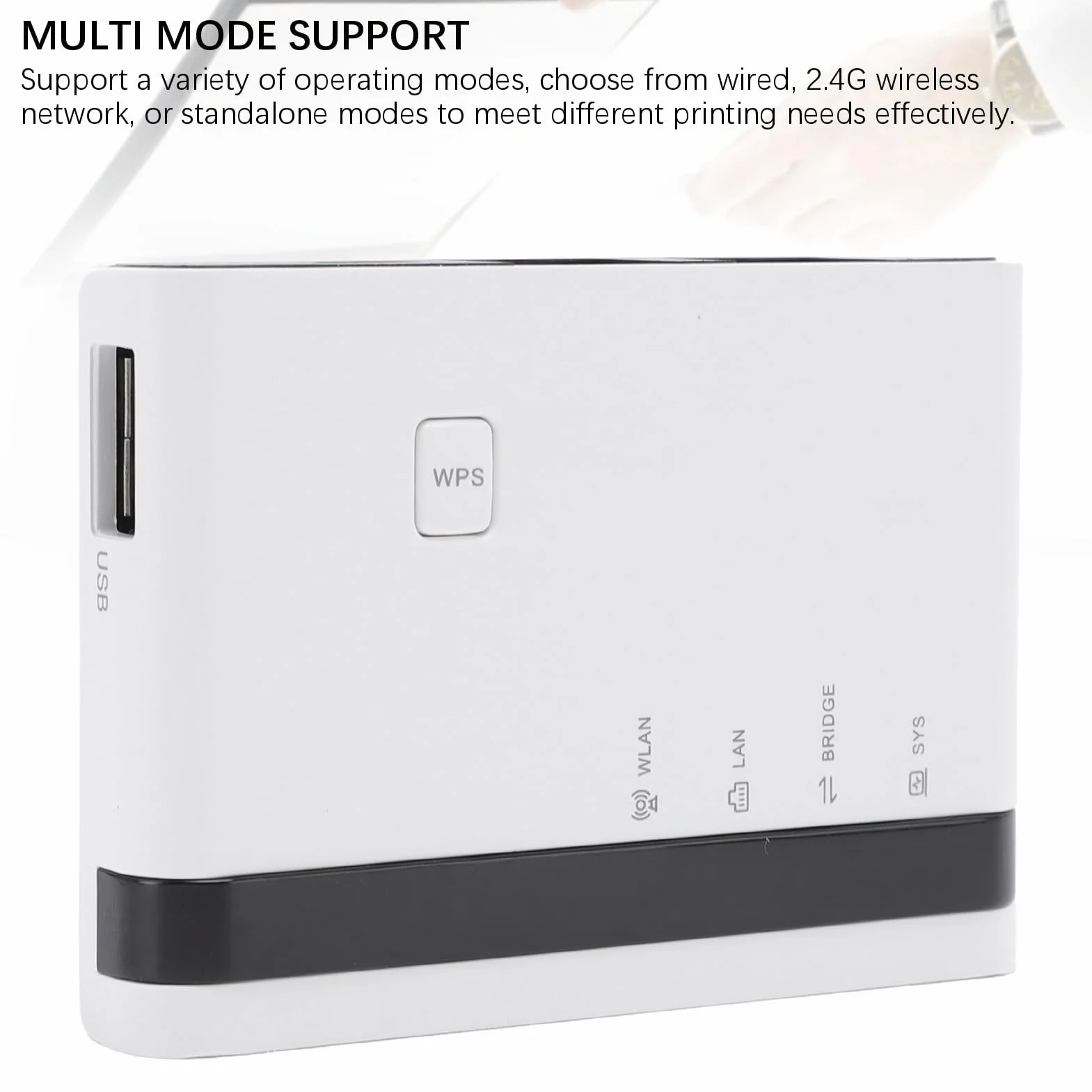 Luocute Serveur d'impression USB LAN 10/100 Mbps Support 4 Imprimantes Réseau sans Fil 2,4 G Prise UE