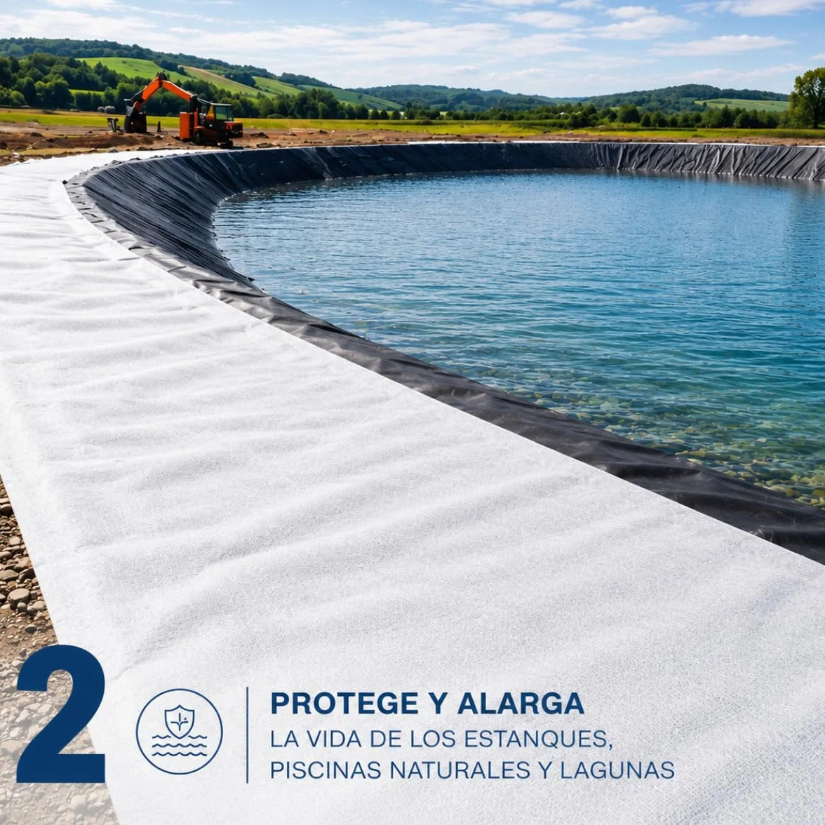 Géotextile 200 g/m² Haute Résistance Protection Contre Mauvaises Herbes 2 m x 2 m