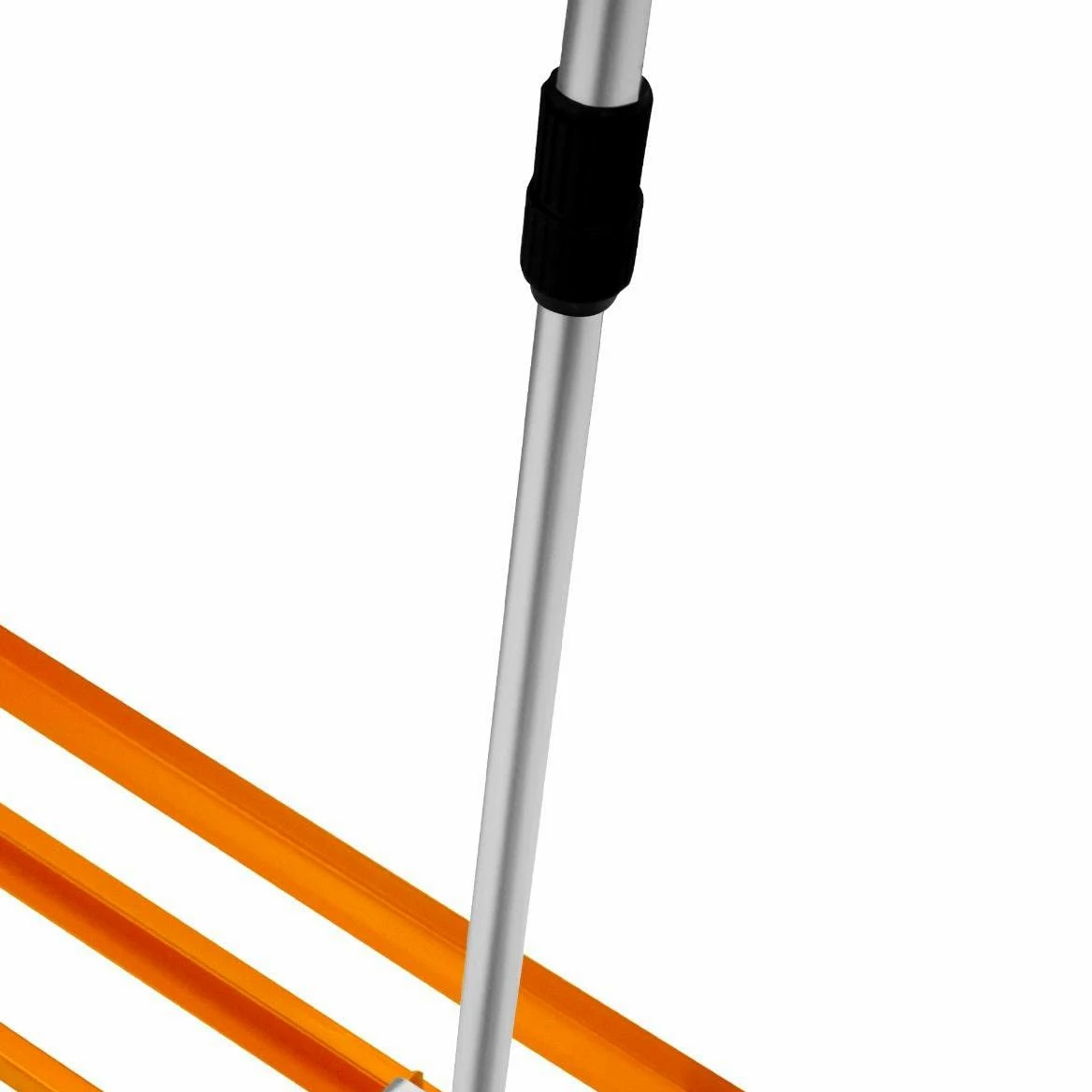 Râteau de Nivellement de Pelouse en Acier inoxydable Orange 100 cm Largeur -Parfait pour Mettre à plat : Cour de golf,terrains de Sports Jardin,Aménagement Extérieur - Manche Extensible Jusqu'à 190cm