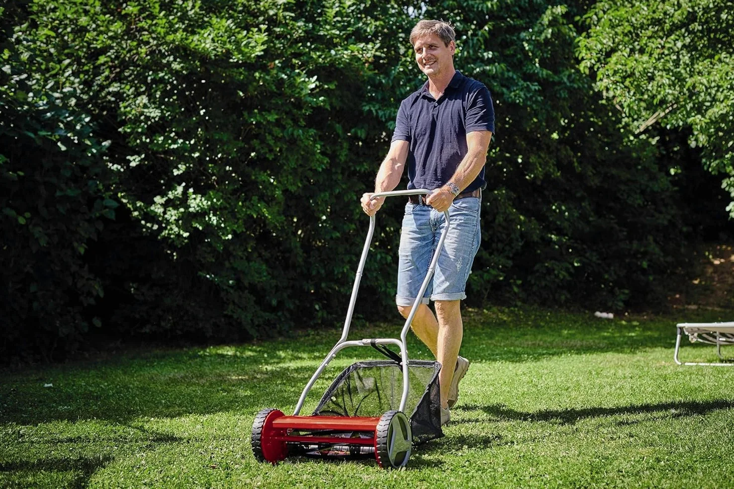Einhell Tondeuse à Gazon Manuelle hélicoïdale GC-HM 400 | jusqu’à 250 m² | largeur 40 cm | cylindre sur roulements | 5 lames acier | hauteur 13–37 mm | 4 positions