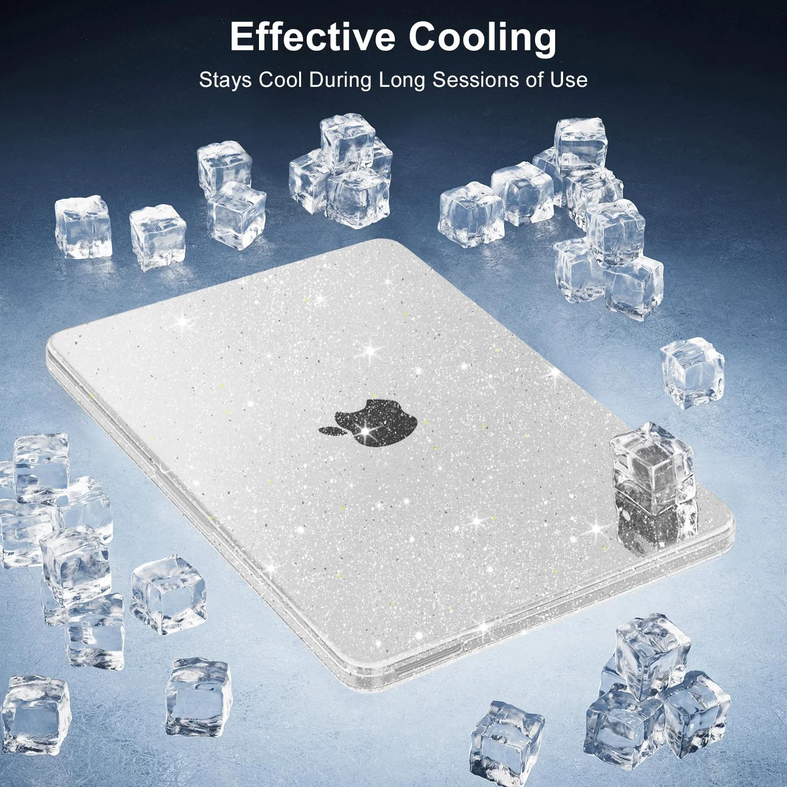MOSISO Coque Pailletée Brillante Compatible MacBook Neo 13 Pouces 2026 A3404 Puce A18 Pro, Rigide Antifissure, Film Clavier, Protection Écran & Sac Rangement Transparent