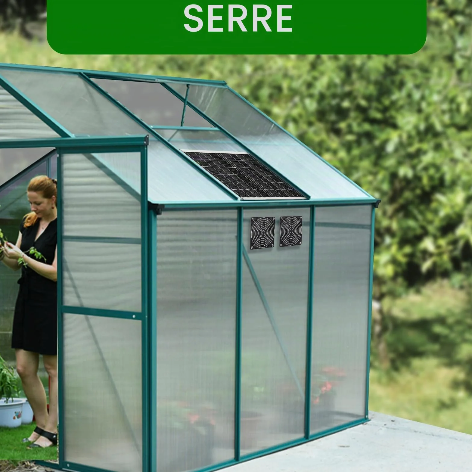 Ventilateur solaire 15W IP67 étanche double ventilateur pour poulailler serre cabane jardin