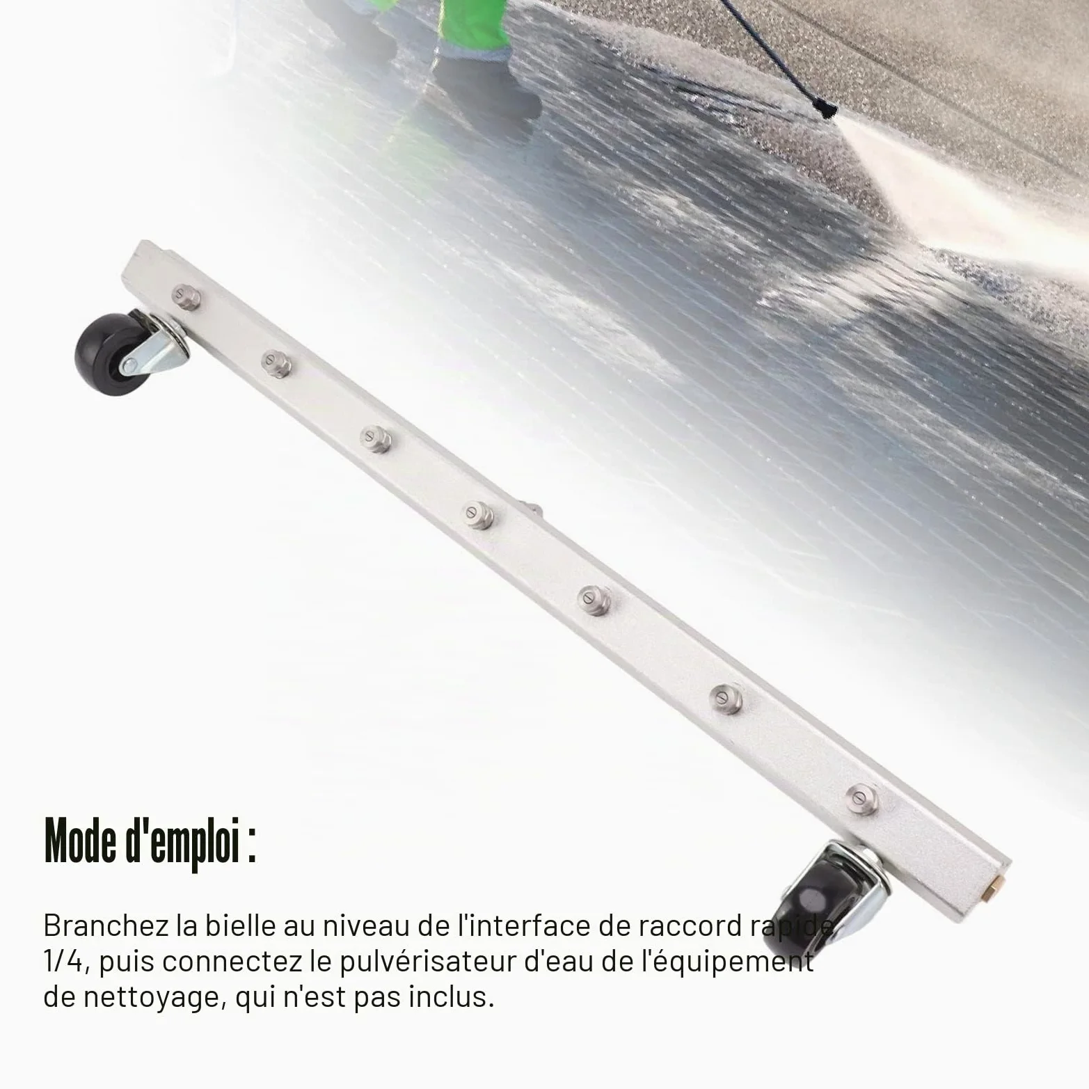 TOPINCN Nettoyeur Haute Pression de Train de Roulement 7 Trous Nettoyeur Haute Pression Balai d'eau 1/4 Connecteur Rapide Nettoyeur de Train de Roulement 4000psi 65cm