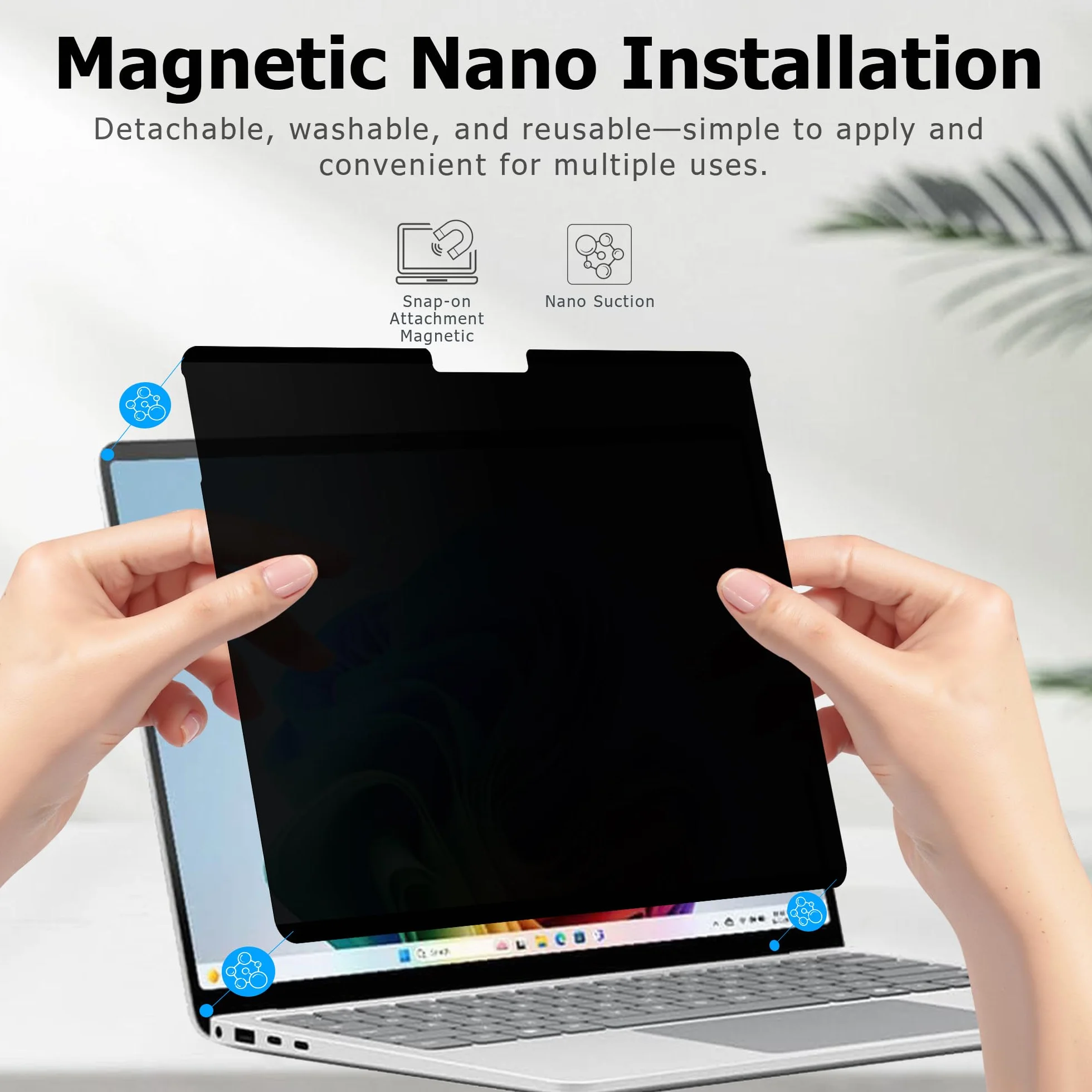 Adeway Film de protection d'écran anti-reflet pour Surface Go 3/2/1 12,4" magnétique anti-espion