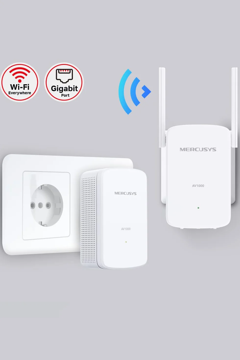 Mercusys MP510 KIT Powerline WLAN 1000 Mbit/s HomePlug AV2 300 Mbit/s Wi-Fi Gigabit