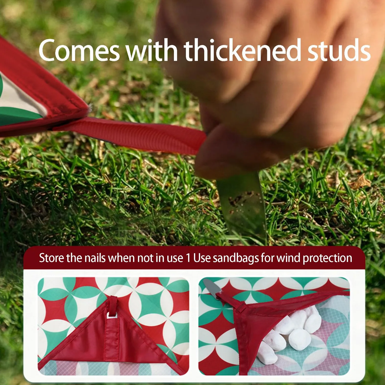 Tapis d'extérieur résistant pour la randonnée et le camping, facile à plier, résistant aux déchirures pour le camping, couverture pliable de voyage