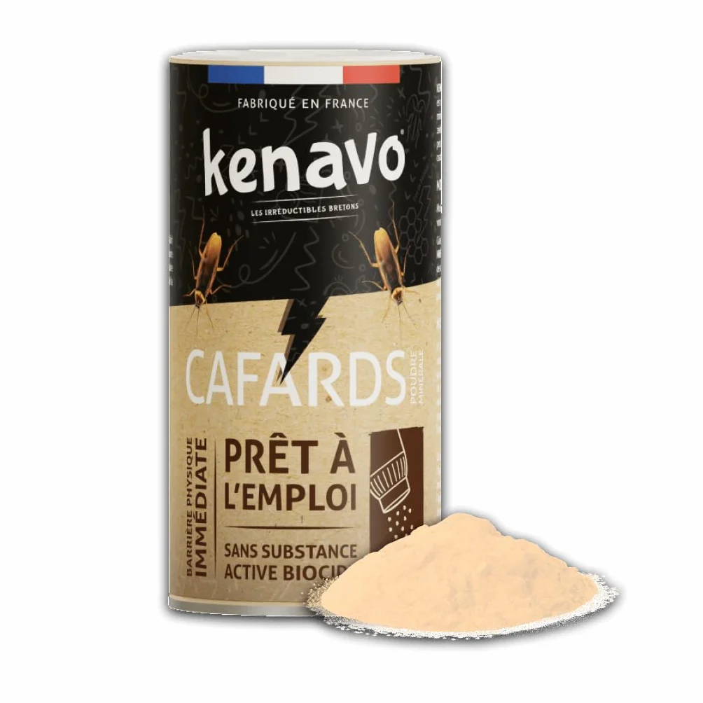Poudre Minérale Anti-Cafards 200g KENAVO Élimine cafards et blattes Effet choc Fabrication française