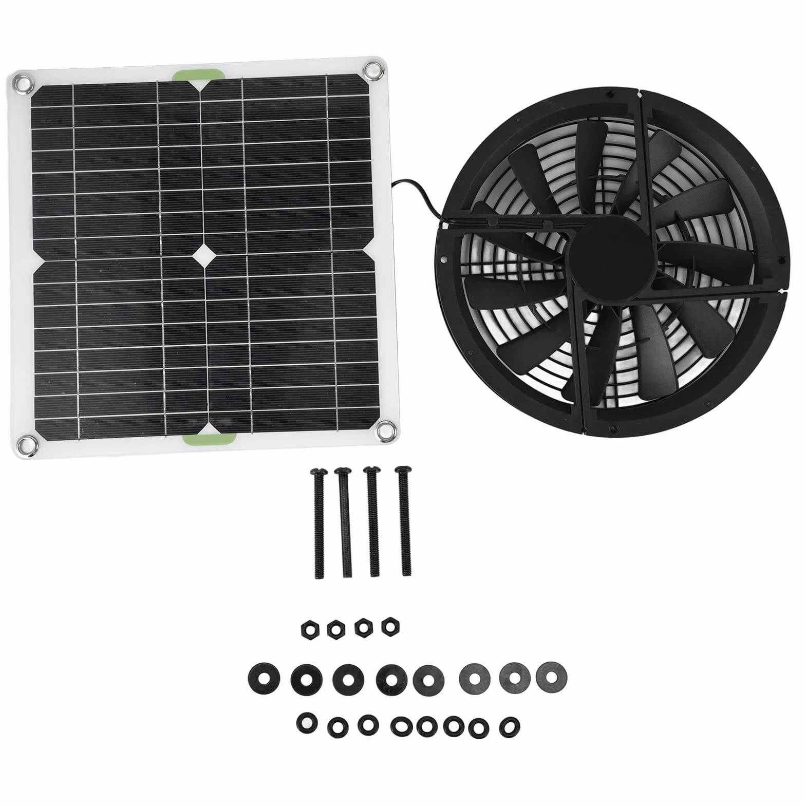 Luqeeg Kit de ventilateur à panneau solaire 100W 12V 25,4cm résistant aux intempéries pour grenier serres