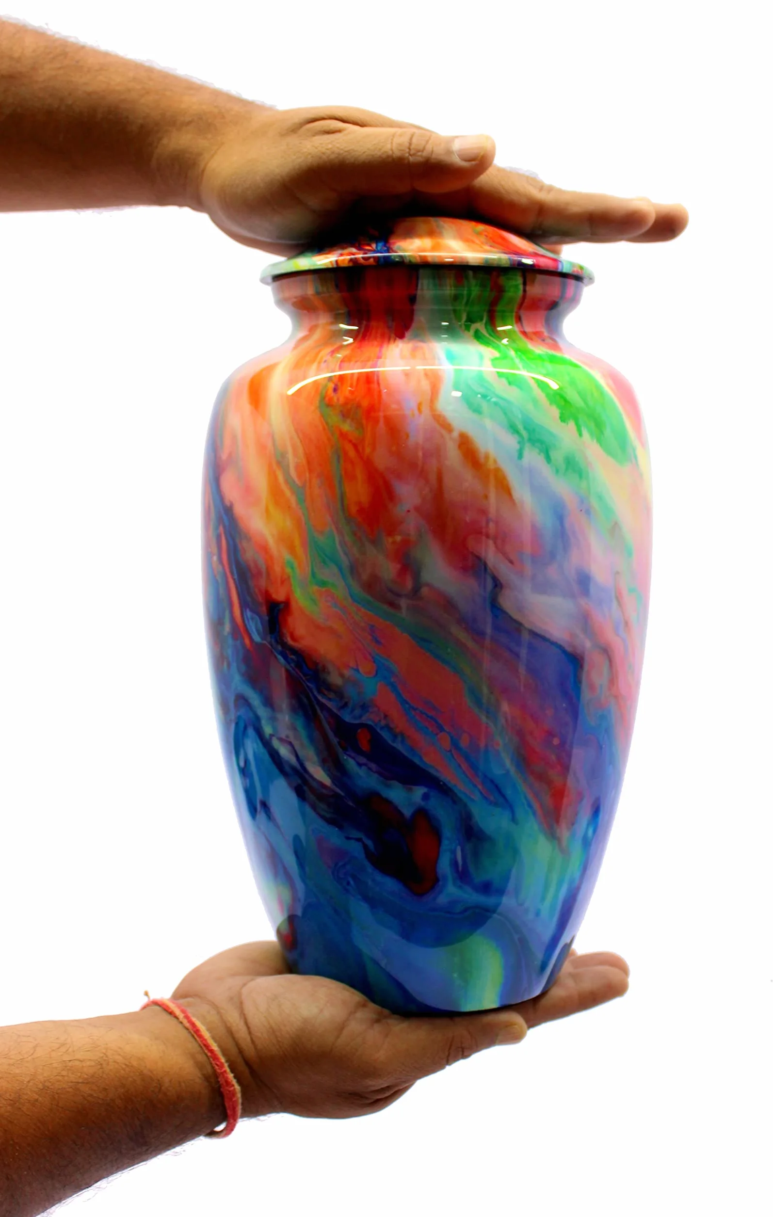 Urne funéraire en métal multicolore 25,4 cm eSplanade