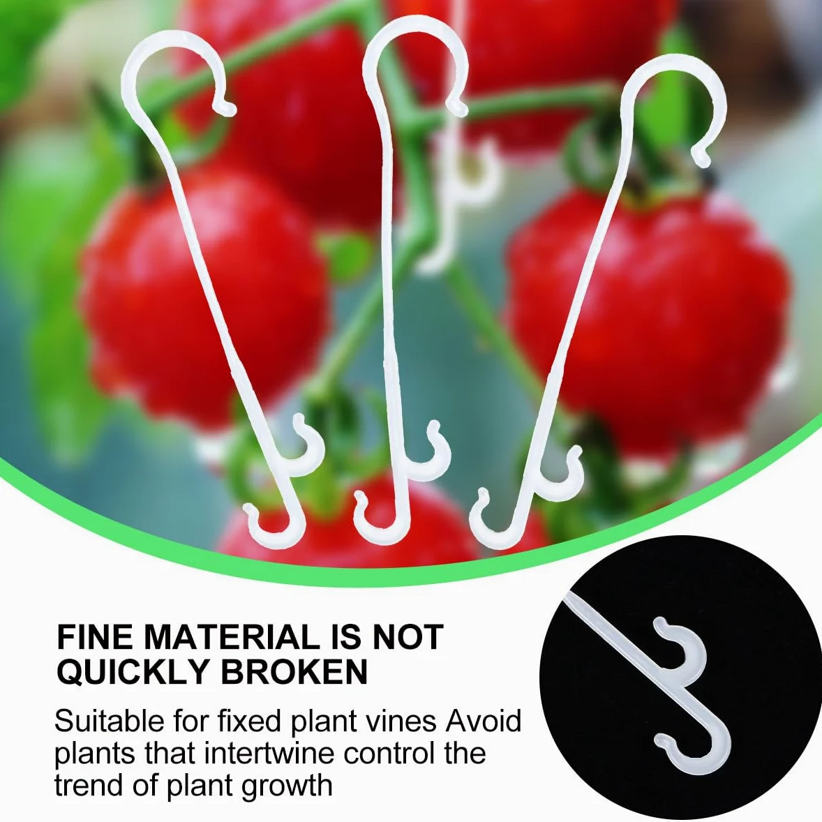 NUOBESTY 850 Crochets de Support en Nylon pour Plants de Tomates et Concombres, Économise Main-d'œuvre et Temps de Fixation, Adaptés pour Serrage et Jardin
