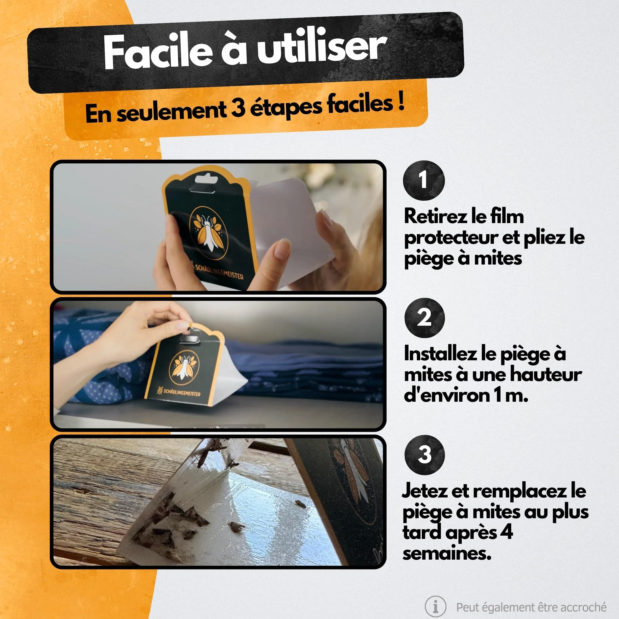 Panteer Lot de 6 pièges à Mites Contre 2 Types de Mites pour Garde-Robe et Alimentaires