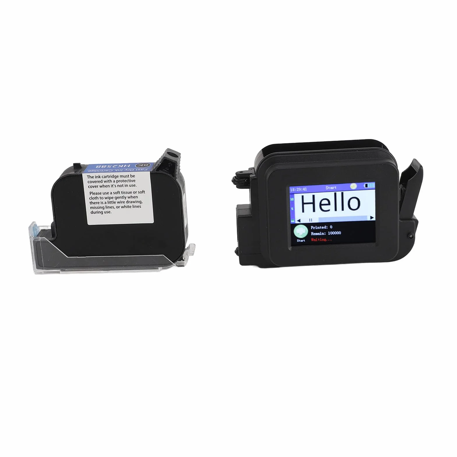 Fabater Imprimante à Jet d'encre Portative, Mini Imprimante Portable avec Cartouche à Séchage Rapide, Machine de Codage de Poche pour Date et Code-Barres