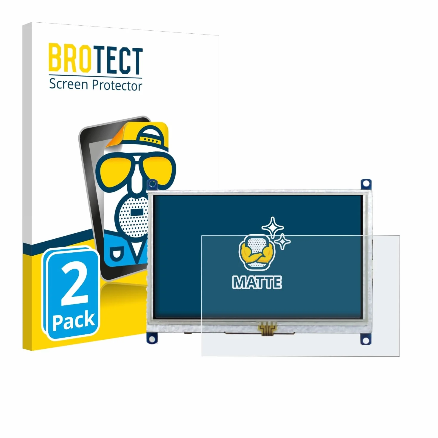 Brotect Protection Ecran Anti-Reflet pour Raspberry Pi Touchscreen 5" (2 Pièces) - Film Mat