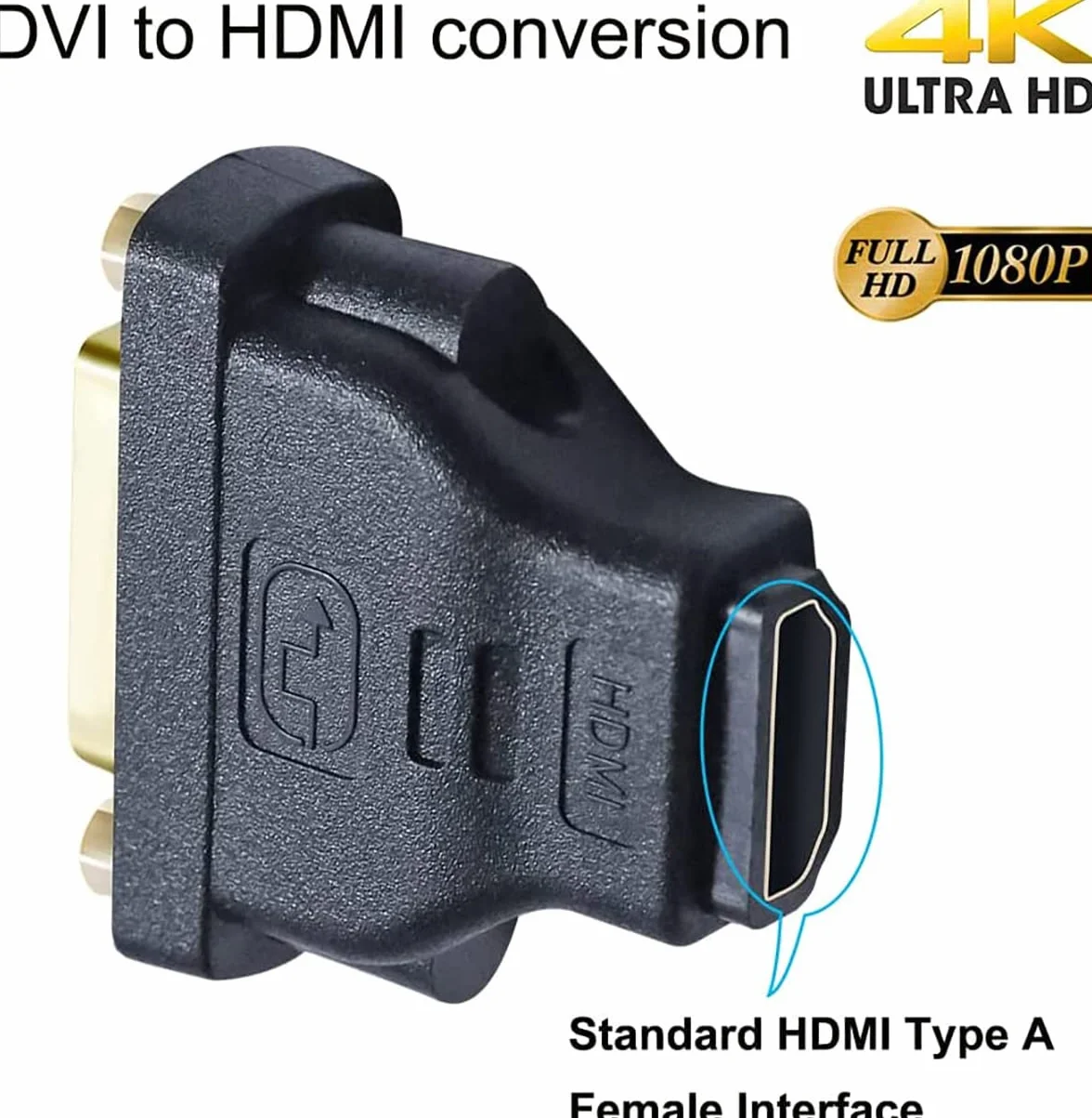 Adaptateur DVI femelle vers HDMI femelle bidirectionnel 24+5 ports 4K 1080p