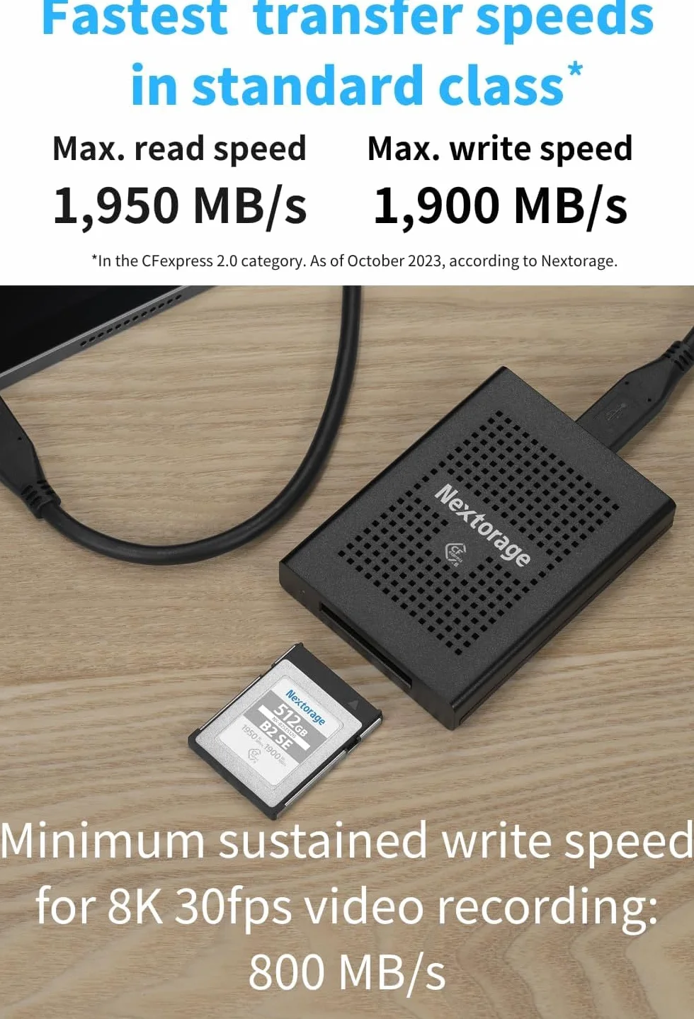 Nextorage CFexpress Type B 512GB Carte Mémoire Japonaise pour Appareils Photo Sony Nikon Canon Fujifilm