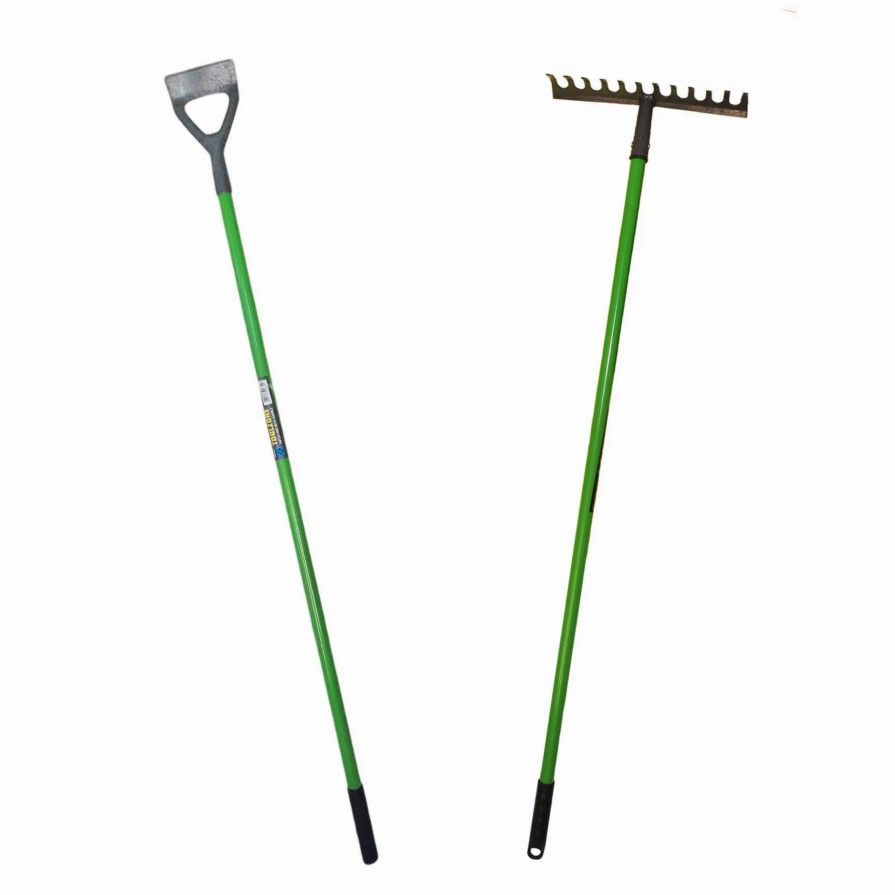 Râteau de jardin + houe hollandaise feuilles de terre de jardinage avec lames en acier au carbone 2 pk