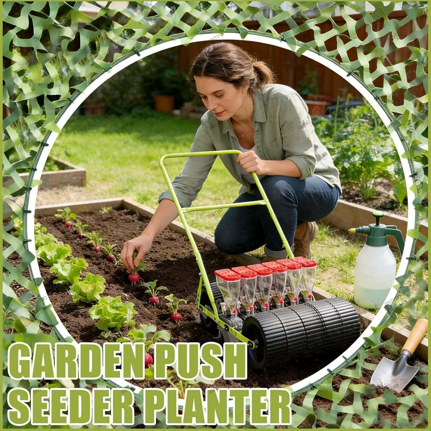 Semoir Jardin Précis, Nouvelle Semeuse Manuelle Portable À Pousser, 1 À 6 Rangs pour Persil, Chou, Radis Et Plus - Semoir Et Épandeur Jardin Performant(6 Rows)