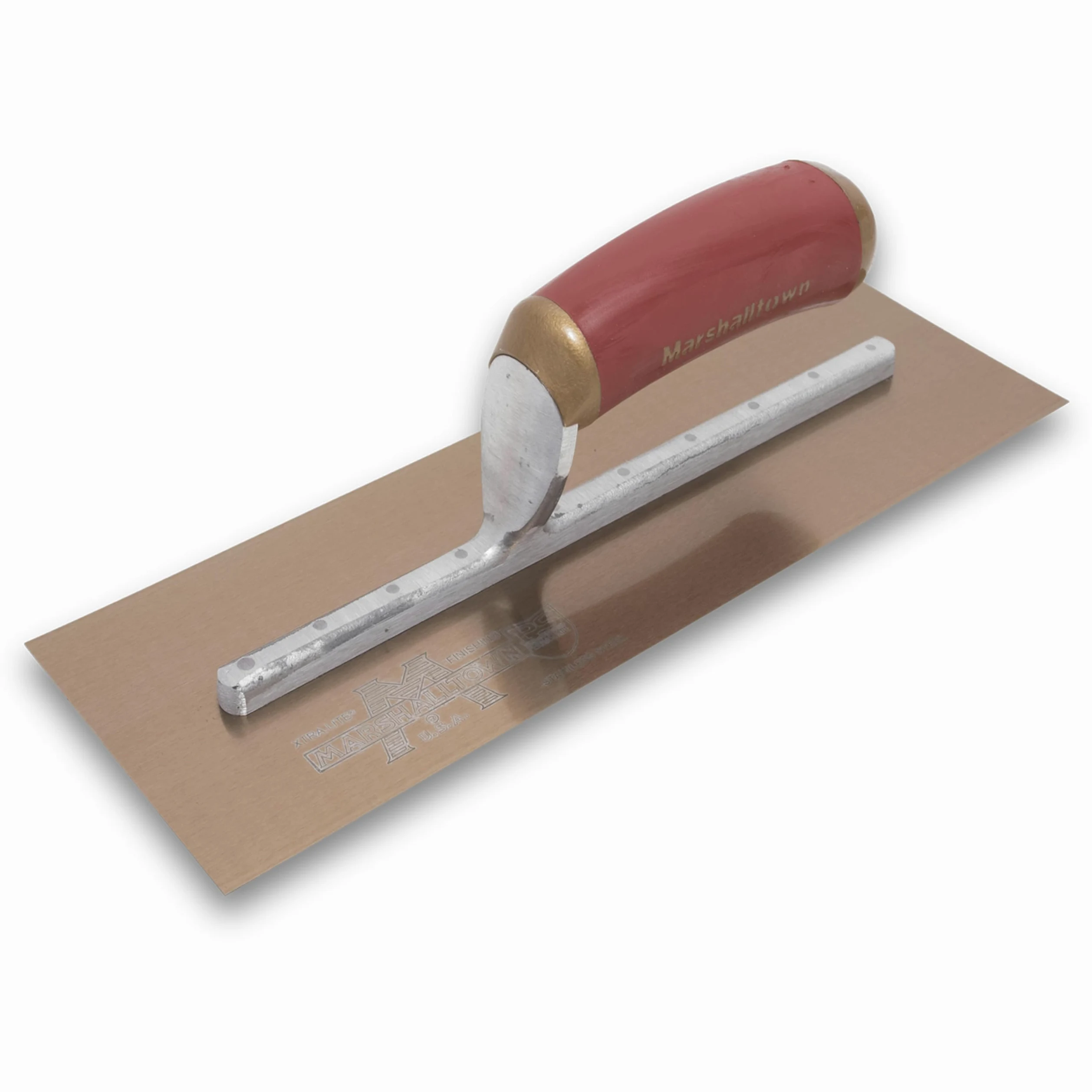 Marshalltown Louche plate PermaShape, manche Durasoft, acier doré, dimensions : 330x127 mm